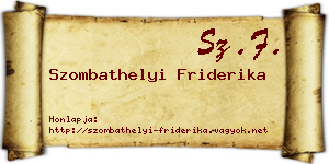 Szombathelyi Friderika névjegykártya